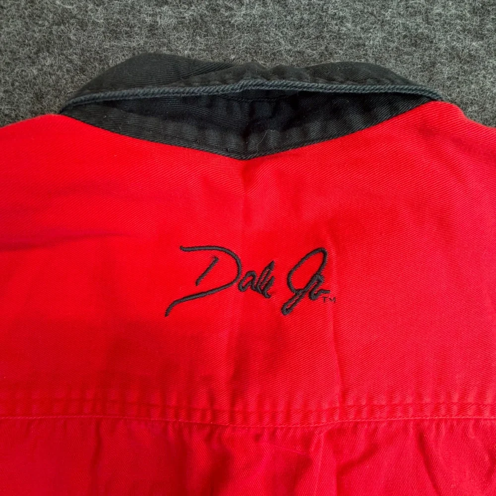 Dale Earnhardt Jr Shirt Mens Large Red NASCAR Racing No 8 Garage‎ S/S Button Up